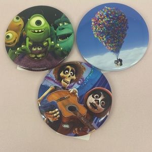 BRAND NEW NWT Lot of 3 Disney Pixar Pin Button Badges Coco, Up, Monsters Inc